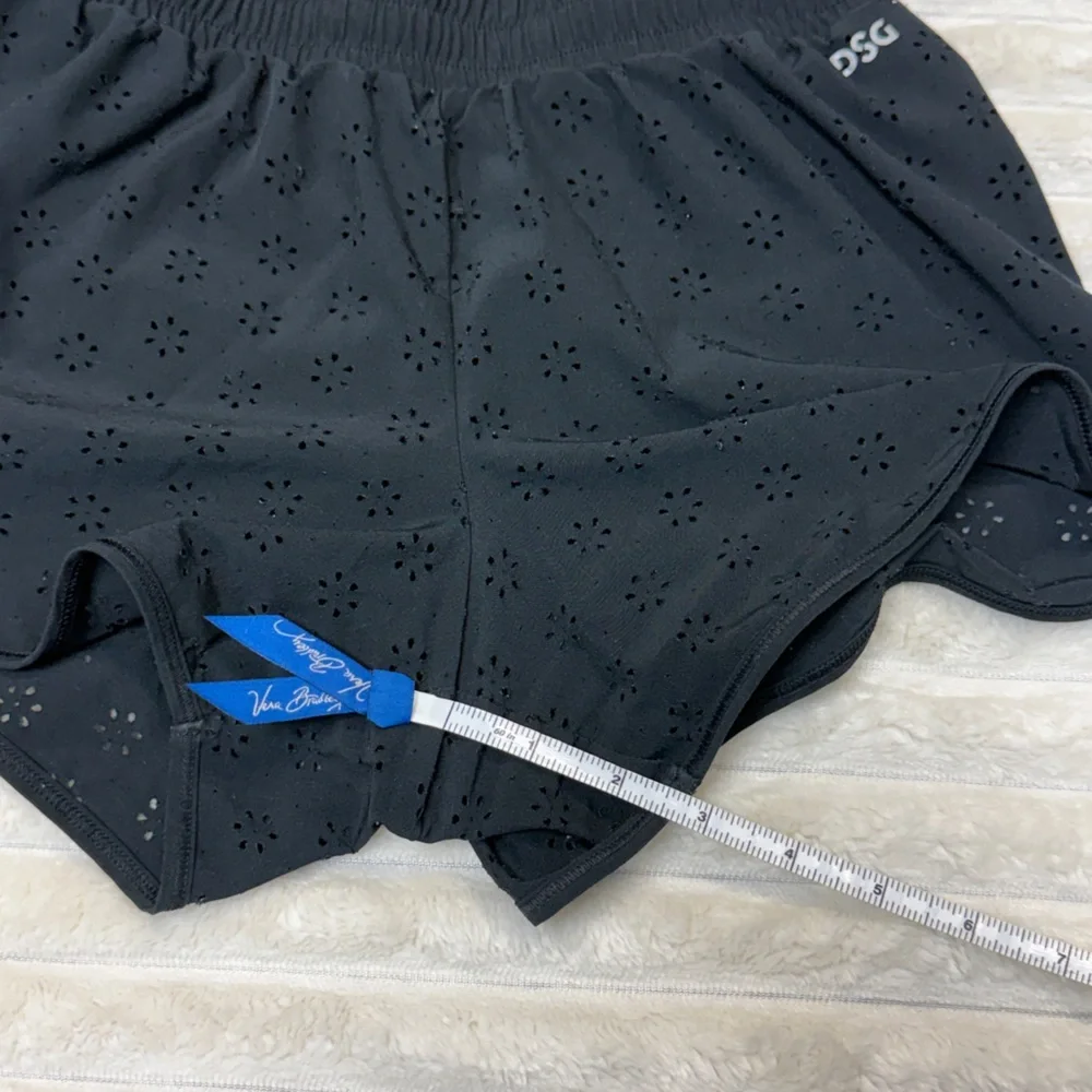 DSG: (2) Pair of Girls Athletic Shorts, Eyelet in Navy & Black, Size M (10-12)